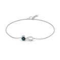 Lab Alexandrite Infinity Curve with Moissanite Halo Bracelet