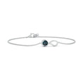 Lab Alexandrite Infinity Curve with Moissanite Halo Bracelet