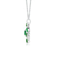 Lab-Created Emerald Olive Branch with Mixed-Cut Leaves Pendant Necklace