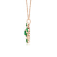 Lab-Created Emerald Olive Branch with Mixed-Cut Leaves Pendant Necklace
