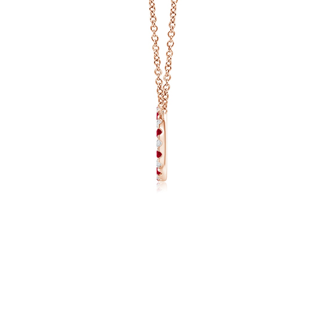 Lab-Created Ruby and Moissanite Open Circle Eternity Pendant Necklace