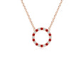 Lab-Created Ruby and Moissanite Open Circle Eternity Pendant Necklace