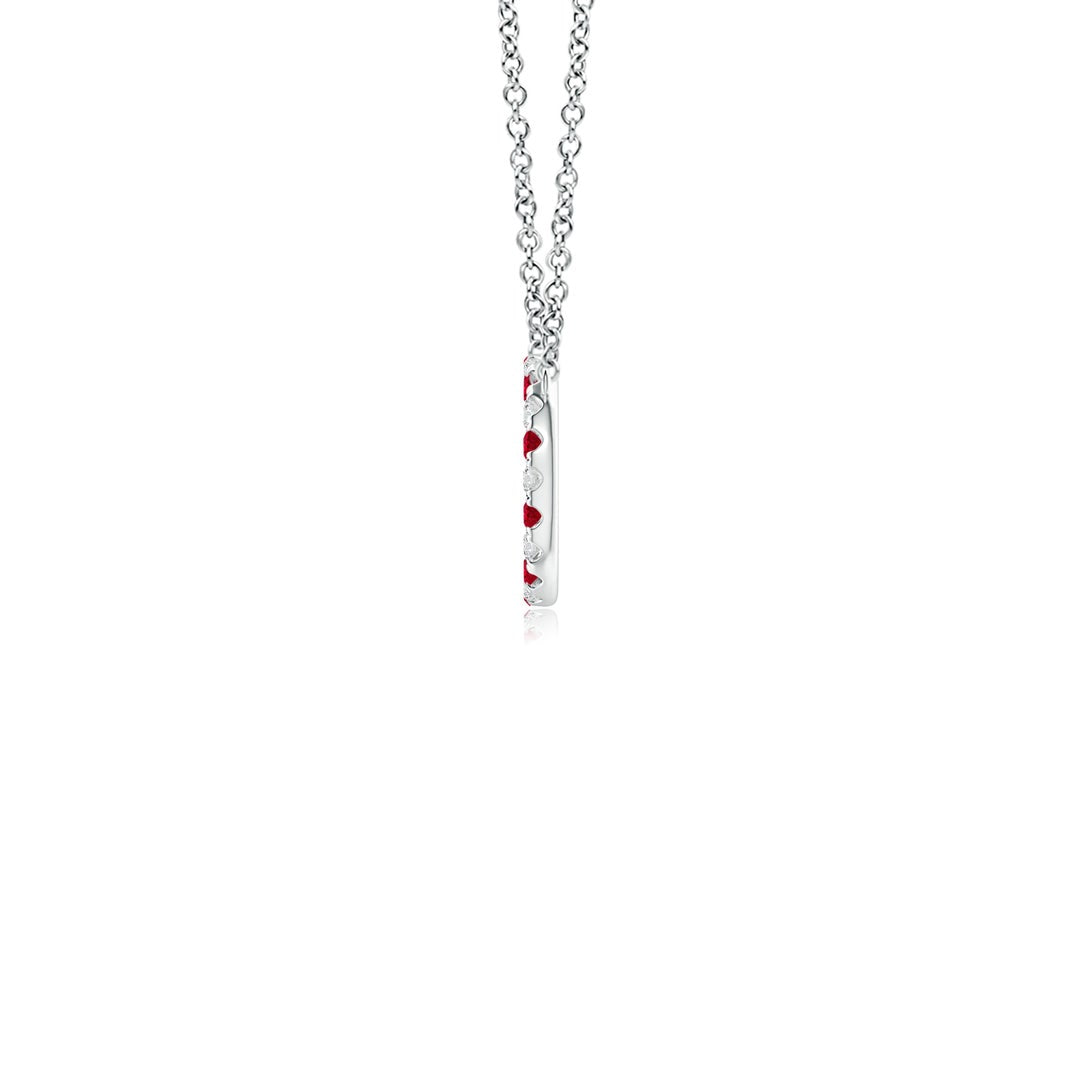 Lab-Created Ruby and Moissanite Open Circle Eternity Pendant Necklace