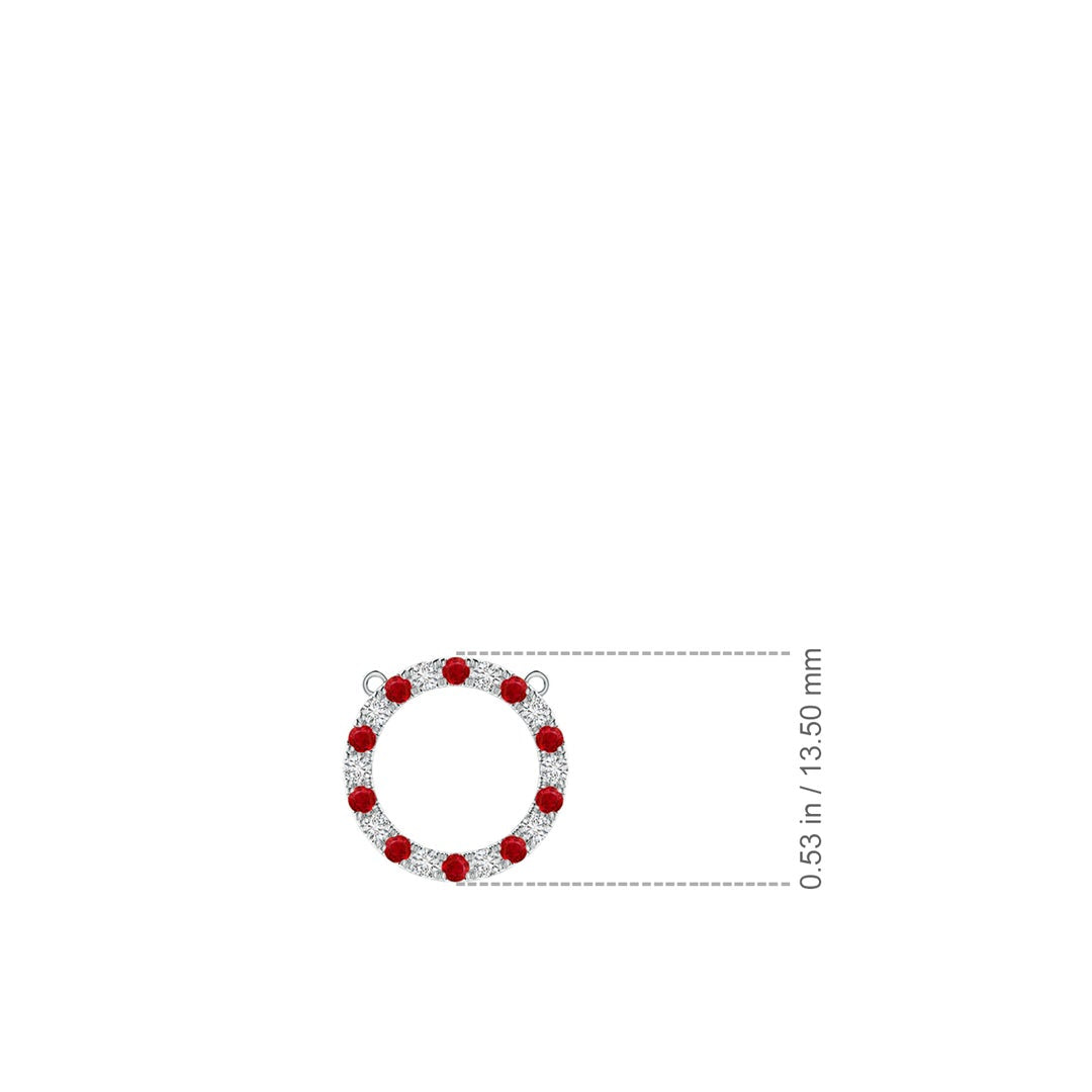 Lab-Created Ruby and Moissanite Open Circle Eternity Pendant Necklace