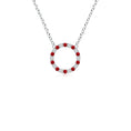 Lab-Created Ruby and Moissanite Open Circle Eternity Pendant Necklace