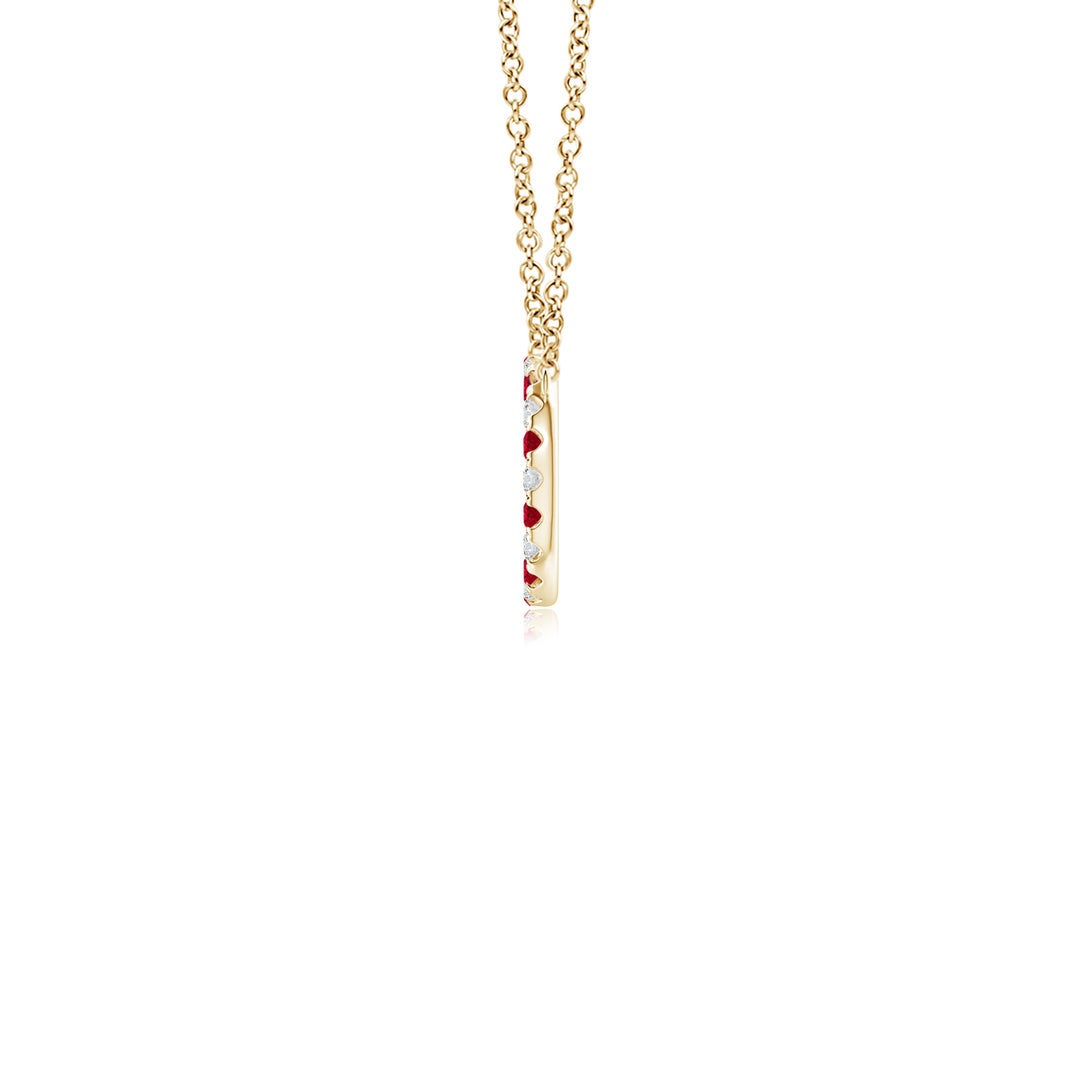 Lab-Created Ruby and Moissanite Open Circle Eternity Pendant Necklace