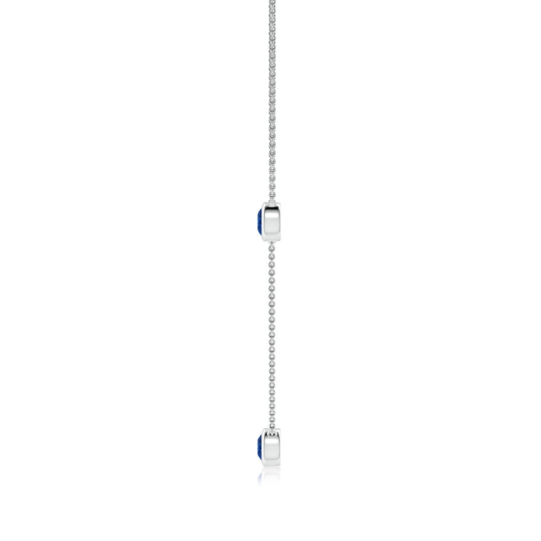 Lab-Grown Bezel-Set Blue Sapphire Station Necklace