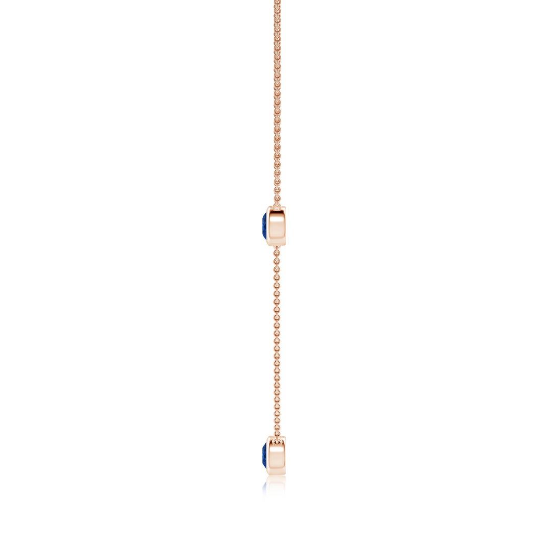 Lab-Grown Bezel-Set Blue Sapphire Station Necklace