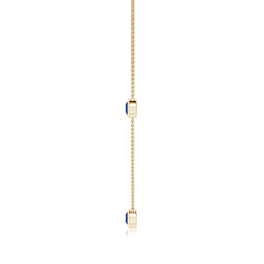 Lab-Grown Bezel-Set Blue Sapphire Station Necklace