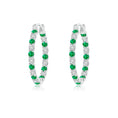 Lab-Grown Emerald and Moissanite Inside–Out Hoop Earrings