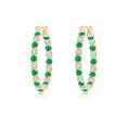 Lab-Grown Emerald and Moissanite Inside–Out Hoop Earrings