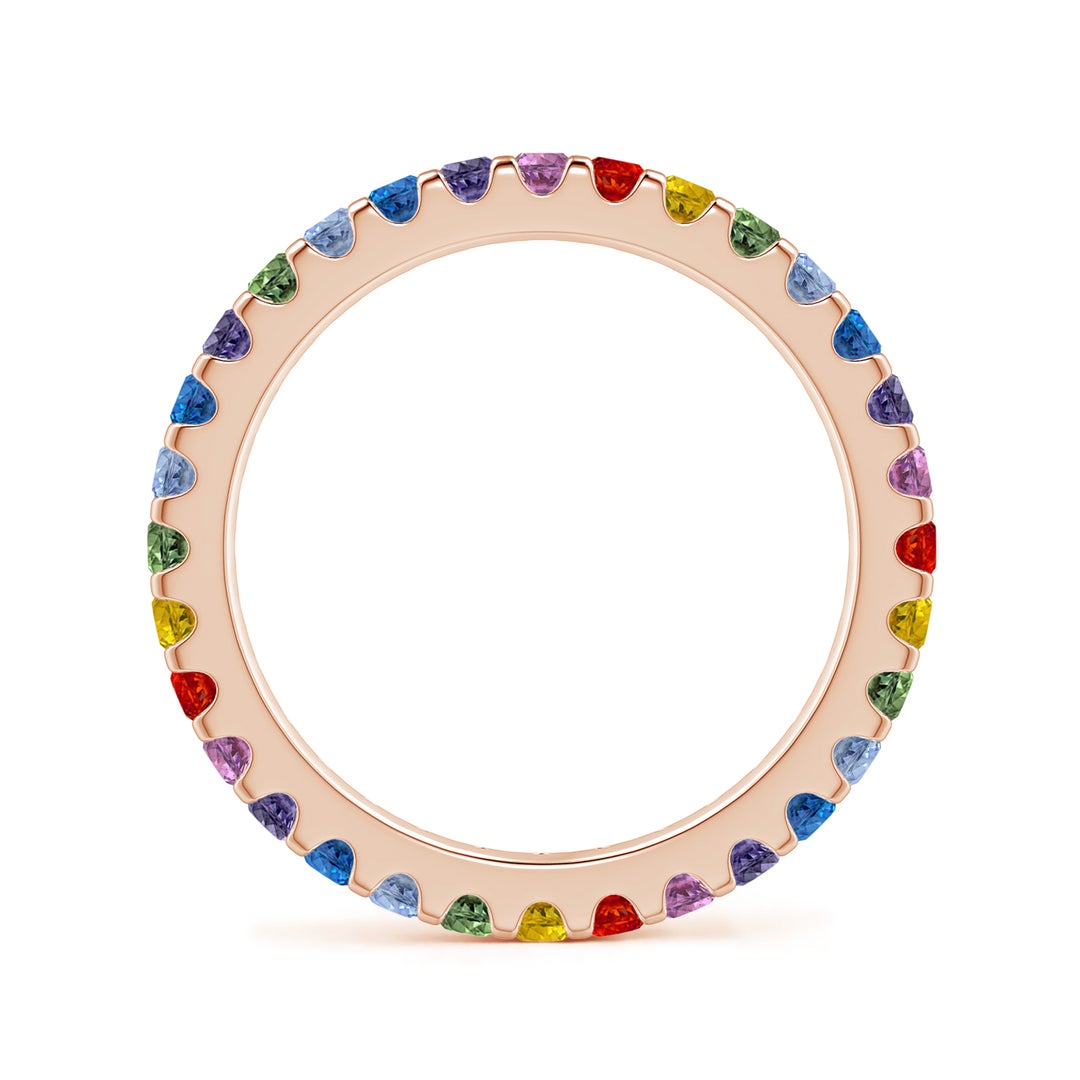 Lab-Grown Multi-Coloured Gemstone Eternity Wedding Band - 2.0 mm