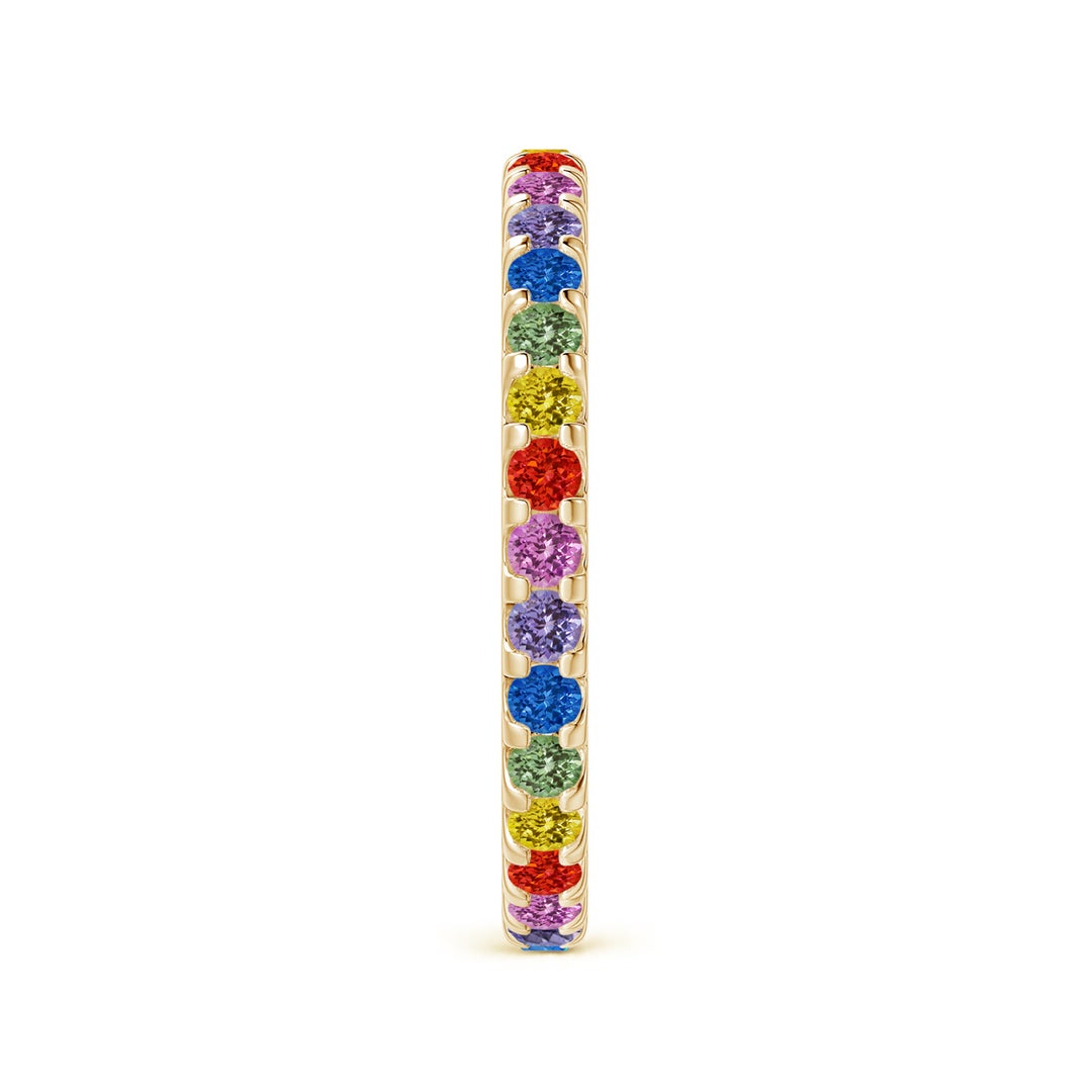 Lab-Grown Multi-Coloured Gemstone Eternity Wedding Band - 2.0 mm
