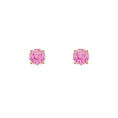 Lab-Grown Pink Sapphire Basket-Set Stud Earrings