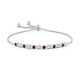 Lab Ruby and Moissanite Criss-Cross Bolo Bracelet