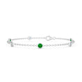 Lab-created Emerald and Moissanite Bezel Chain Bracelet