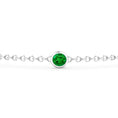 Lab-created Emerald and Moissanite Bezel Chain Bracelet