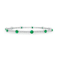 Lab-created Emerald with Moissanite Accents Station Tennis Bracelet