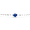 Lab-created Blue Sapphire and Moissanite Bezel Chain Bracelet
