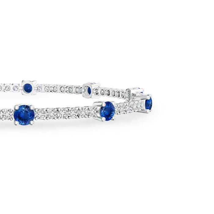 Lab-created Sapphire with Moissanite Accents Station Tennis Bracelet