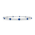 Lab-created Sapphire with Moissanite Accents Station Tennis Bracelet