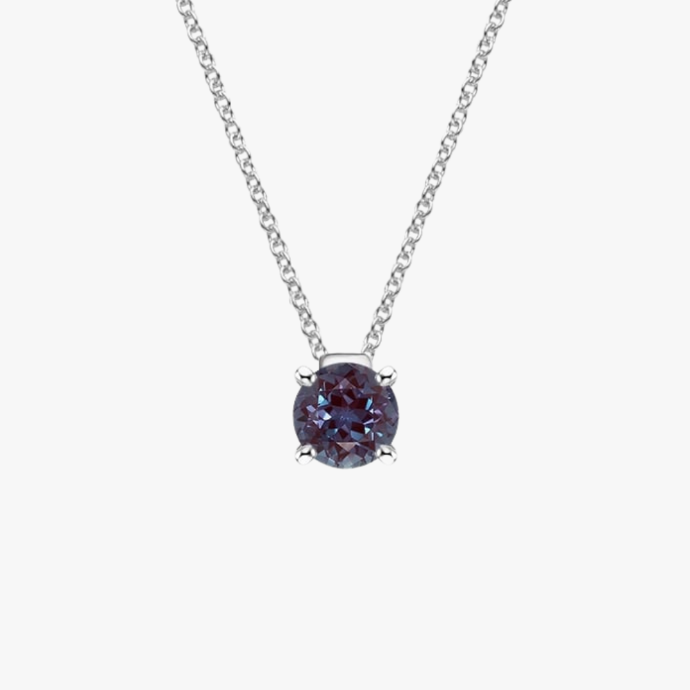 Lab Alexandrite Pendant in Sterling Silver