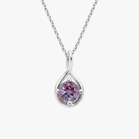Lab Alexandrite Twist Pendant in Sterling Silver