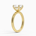 Linea Asscher Cut with Hidden Halo Moissanite Engagement Ring