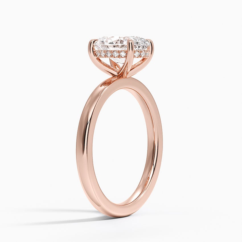 Linea Oval Cut with Hidden Halo Moissanite Engagement Ring