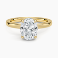 Linea Oval Cut with Hidden Halo Moissanite Engagement Ring