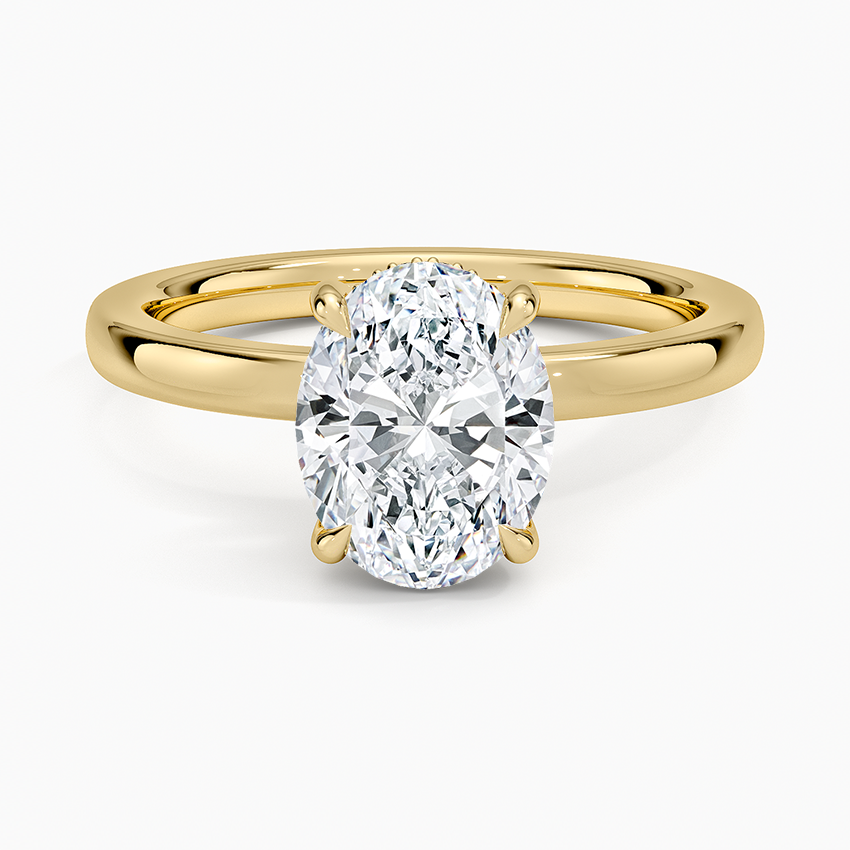 Linea Oval Cut with Hidden Halo Moissanite Engagement Ring