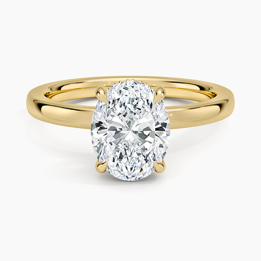 Linea Oval Cut with Hidden Halo Moissanite Engagement Ring