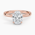 Linea Oval Cut with Hidden Halo Moissanite Engagement Ring