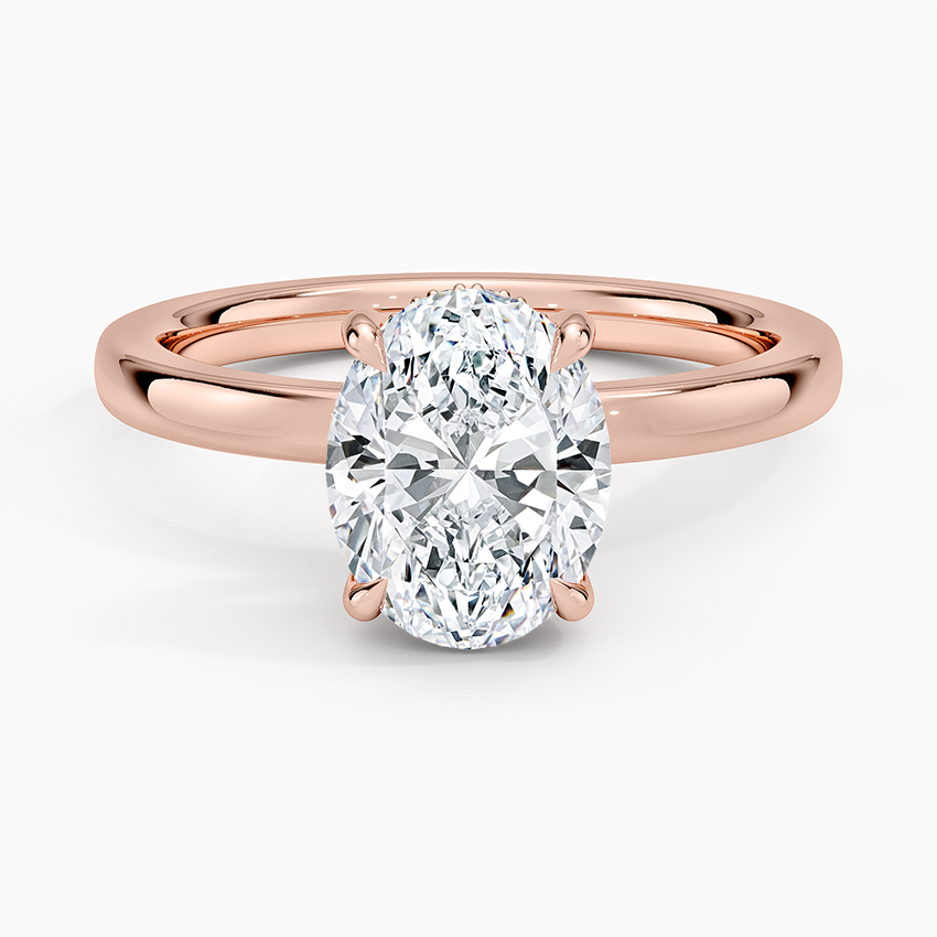 Linea Oval Cut with Hidden Halo Moissanite Engagement Ring