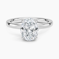 Linea Oval Cut with Hidden Halo Moissanite Engagement Ring
