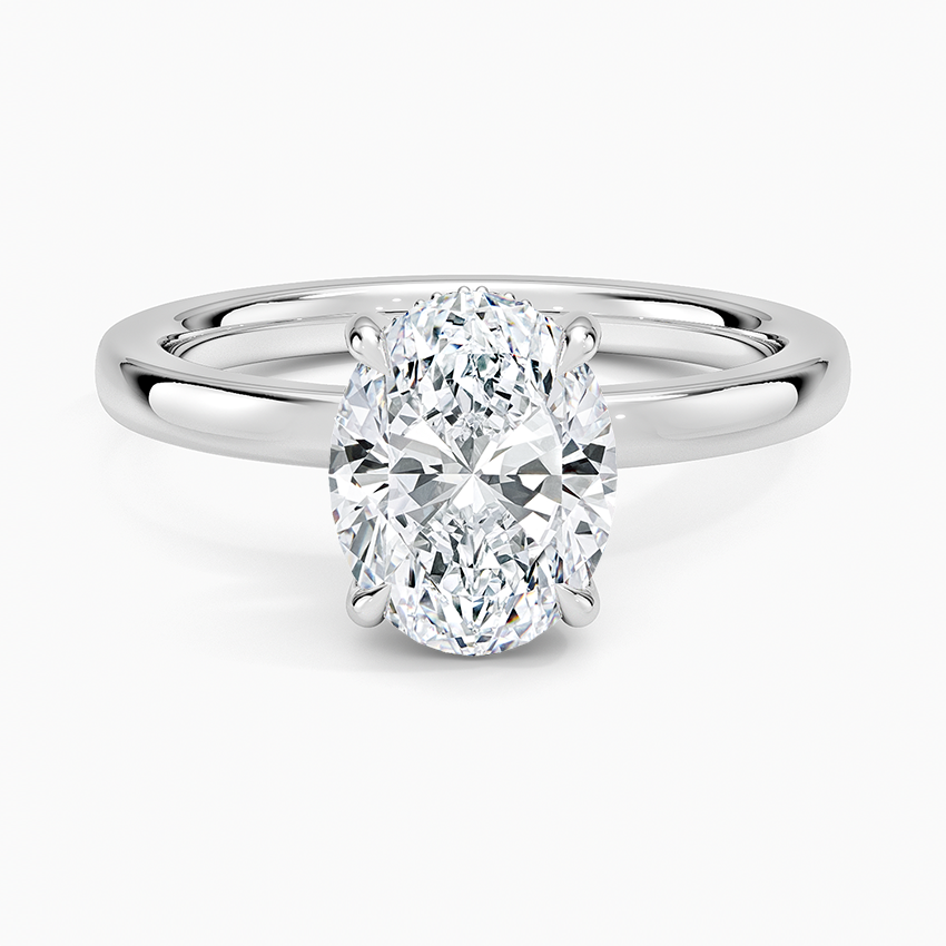 Linea Oval Cut with Hidden Halo Moissanite Engagement Ring