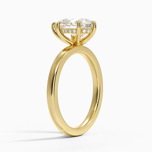 Linea Pear Cut with Hidden Halo Moissanite Engagement Ring