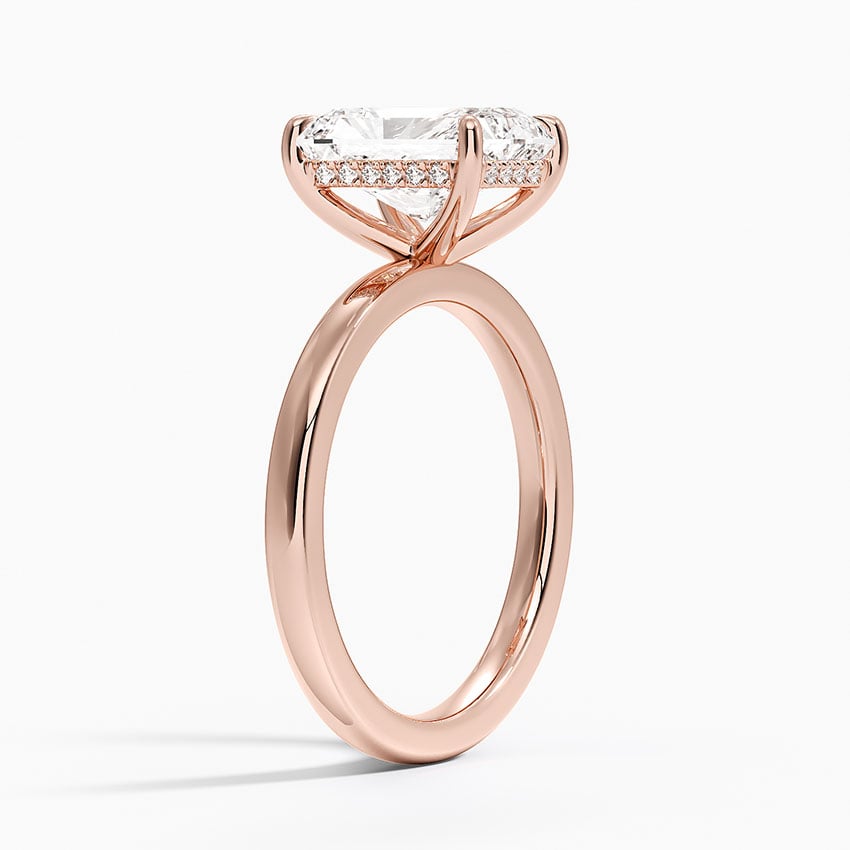 Linea Radiant Cut with Hidden Halo Moissanite Engagement Ring