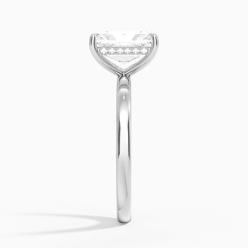 Linea Radiant Cut with Hidden Halo Moissanite Engagement Ring
