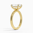 Linea Radiant Cut with Hidden Halo Moissanite Engagement Ring