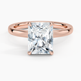 Linea Radiant Cut with Hidden Halo Moissanite Engagement Ring