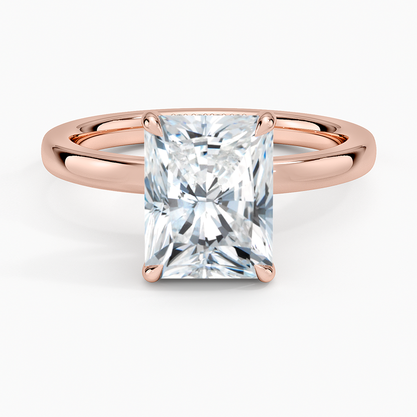 Linea Radiant Cut with Hidden Halo Moissanite Engagement Ring