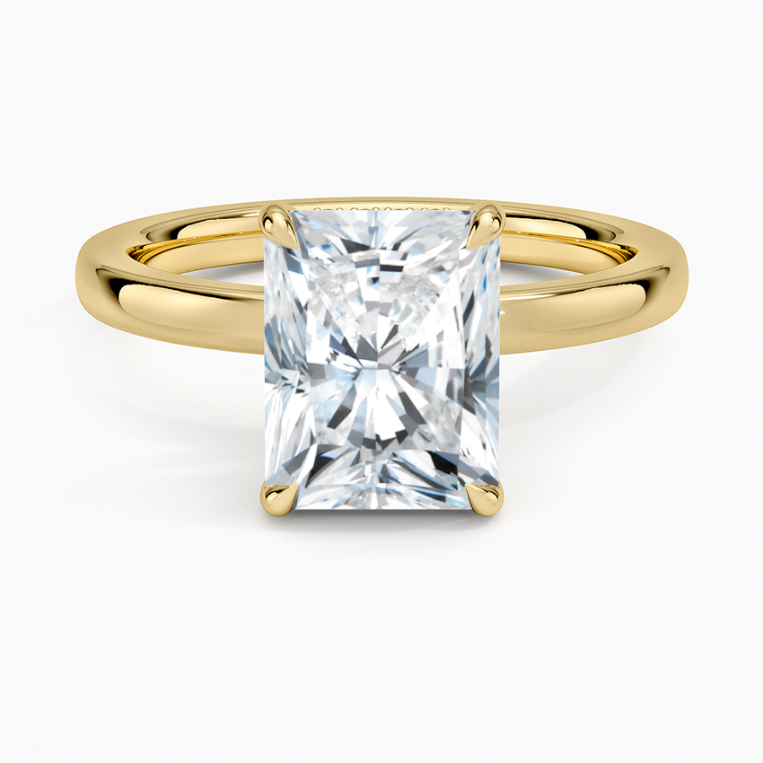 Linea Radiant Cut with Hidden Halo Moissanite Engagement Ring