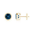 London Blue Topaz Bezel-Set Stud Earrings