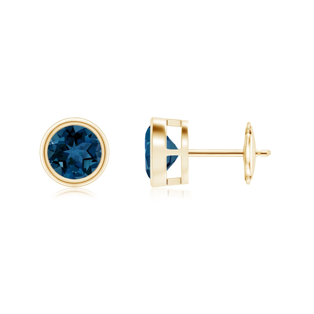 London Blue Topaz Bezel-Set Stud Earrings