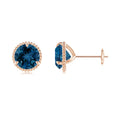 London Blue Topaz Rope Desgin Stud Earrings