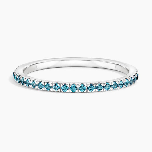 London Blue Topaz Three-Quarter Coverage Wedding Band - 1.4 mm