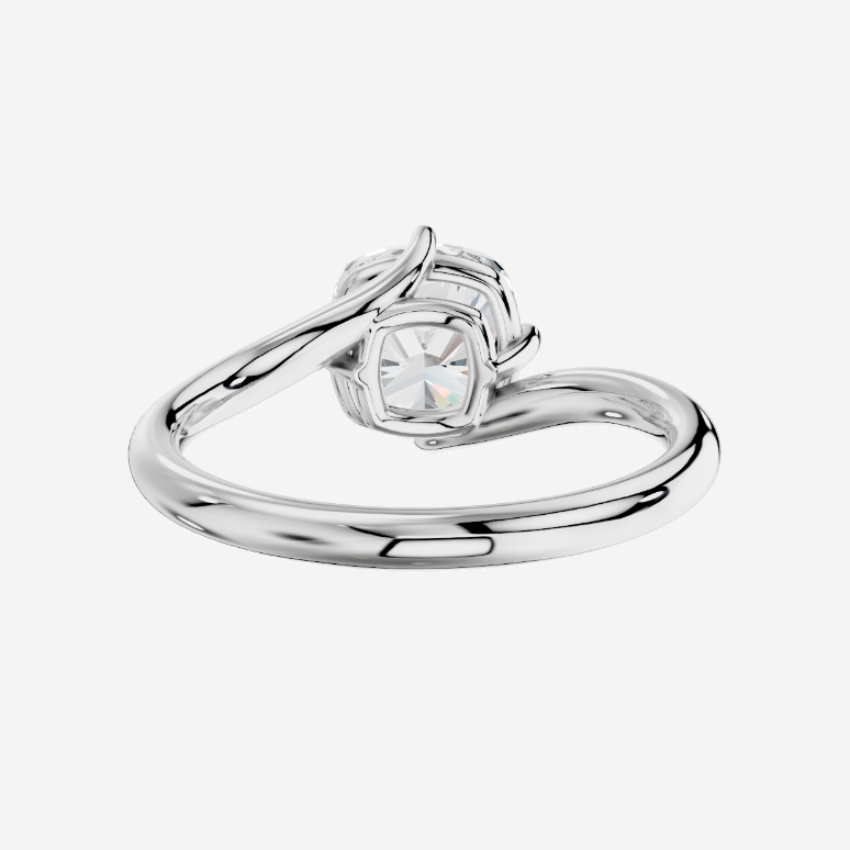 Luminara Cushion Cut Solitaire Moissanite Engagement Ring