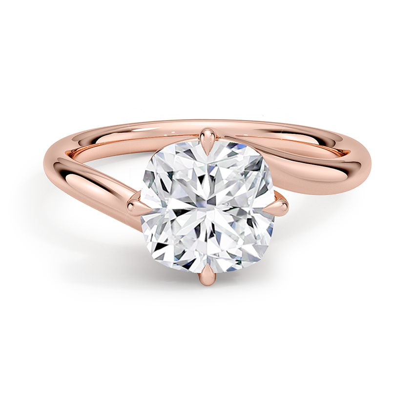 Luminara Cushion Cut Solitaire Moissanite Engagement Ring