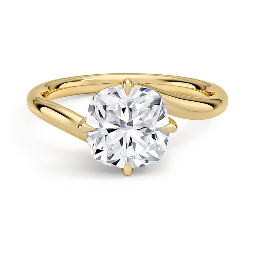 Luminara Cushion Cut Solitaire Moissanite Engagement Ring